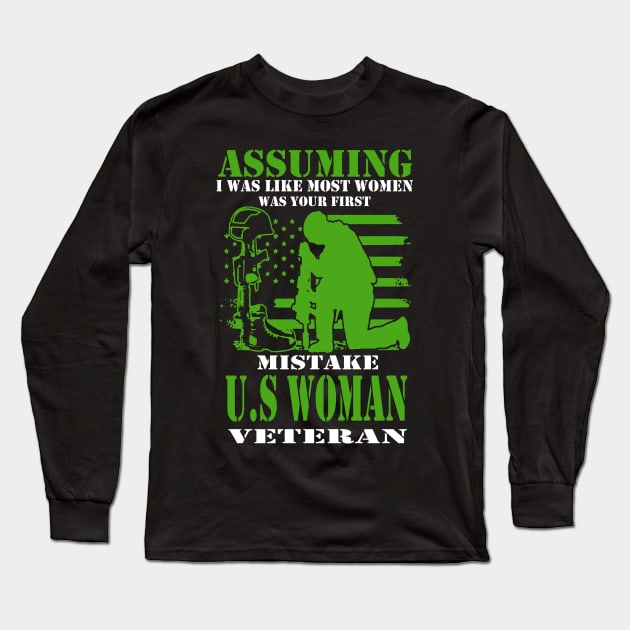 VETERAN: Woman Veteran Long Sleeve T-Shirt by woormle